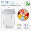 Large Grey Portable Compartment Sealed Pill Organizer Cup - 2