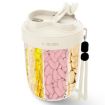 Beige Portable Medicine Organizer & Sealed Pill Storage Cup - 1