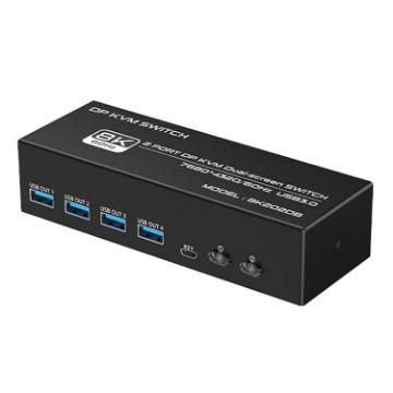FJGEAR FJ-8K202DB 8K 60Hz DP Monitor KVM Switch UK Plug - 1
