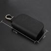 Brown Universal Cowhide Leather Car Key Protective Cover - 4