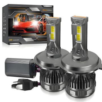 H4 2pcs 50W 6000LM 6000K Car LED Headlight Bulb (Gun Color) - 1