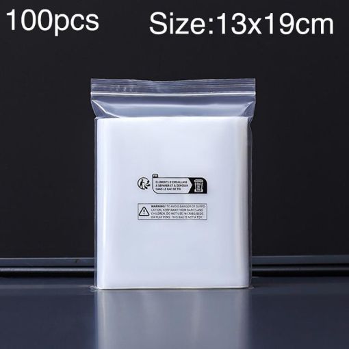100pcs Eco-Friendly Warning Ziplock Bags, 13x19cm, 12 Wire - 1