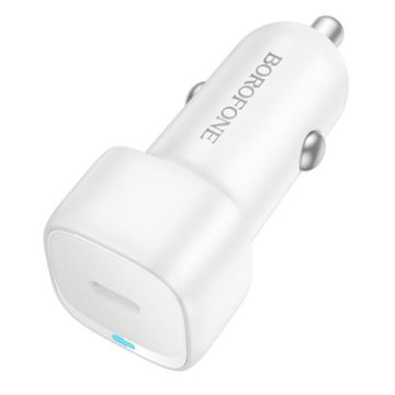 BOROFONE BZ34A White PD20W Type-C Car Fast Charger - 1