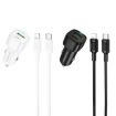 BOROFONE BZ34B Car Charger, Type-C & USB, 1m Cable, Fast PD38W, Black - 5