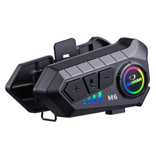 SOMAN M6-Hard Mic Bluetooth Motorcycle Helmet Headset Stereo Mic - 1