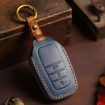 Toyota Corolla 3-Button Blue Cowhide Car Key Cover B111 - 1