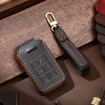 Volvo XC60/XC90/S90 6-Button Cowhide Car Key Cover (Black) - 1