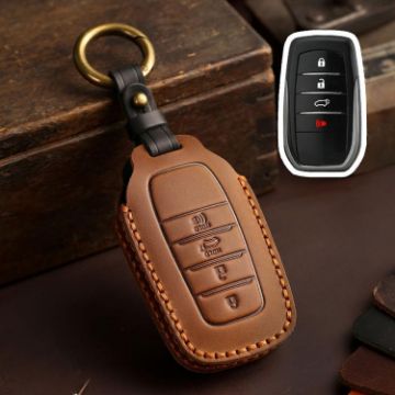 Toyota SIENNA/Granvia/Alphard Key Cover - Brown, 4-Button Cowhide - 1