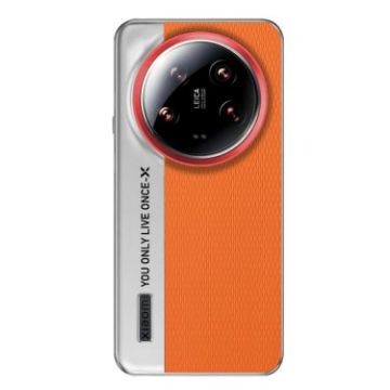 Xiaomi 14 Ultra Orange Leather Camera Design Phone Case - 1