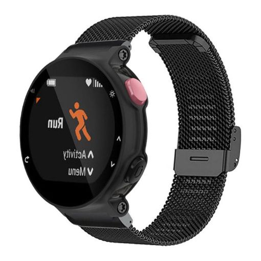 Garmin Forerunner 220/735/230/235 Milanese Metal Band (Black) - 1