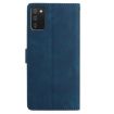 Samsung Galaxy A02S Dark Blue Rose Embossed Leather Case - 2