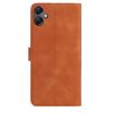 Samsung Galaxy A06 Brown Leather Case with Rose Embossing Pattern - 3