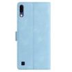 Samsung Galaxy A10/M10 Rose Embossed Leather Case (Sky Blue) - 3