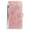 Samsung Galaxy A20e Rose Gold Embossed Flower Leather Case - 2