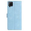 Samsung Galaxy A42 5G Leather Case Rose Embossing Sky Blue - 3