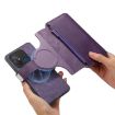 Purple Retro Leather Wallet Case for Redmi 12C with MagSafe RFID - 6