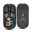 HXSJ T200 Black Transparent RGB Wireless Mouse, Dual Modes 2.4G BT5.0 - 3