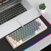 HXSJ V400 RGB Backlit 63-Key Wired Keyboard, 1.7m Cable, Beige/Grey - 1