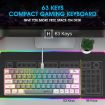 HXSJ V400 RGB Backlit 63-Key Wired Keyboard, 1.7m Cable, Beige/Grey - 4