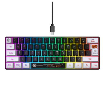 HXSJ V700WB Wired RGB Backlit 61-Key Membrane Keyboard, 1.7m Cable - 1