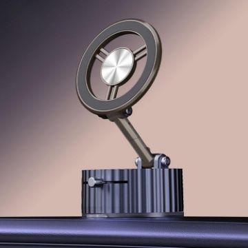 BDK102 Magnetic Folding Car Phone Holder - Gun Metal Finish - 1