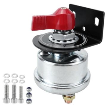 12-24V 200A Battery Disconnect Switch with Bracket (Red Handle) - 1