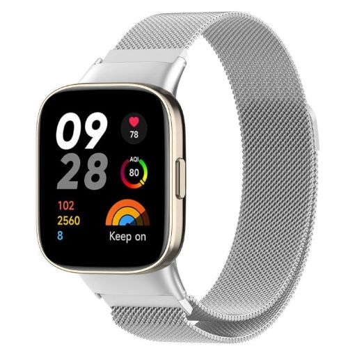Redmi Watch 3 Milanese Magnetic Metal Mesh Band (Silver) - 1