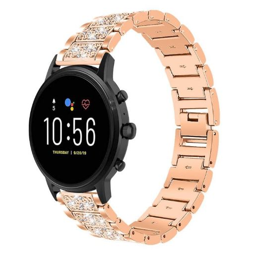 Fossil Gen 5 Diamond Jewelry Steel Watch Band 22mm Rose Gold - 1