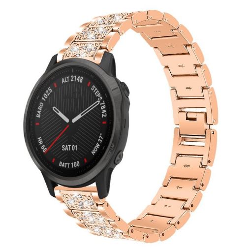 Garmin Fenix 8/7S/6S/5S Diamond Jewelry Steel Band Rose Gold - 1