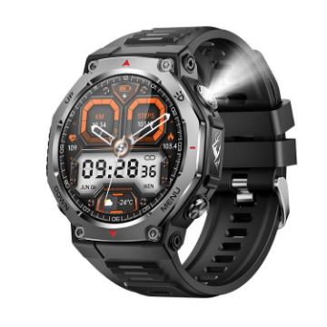 KT85 Outdoor Sports Smart Watch with Flashlight, 5ATM, 1.43" (Black) - 1