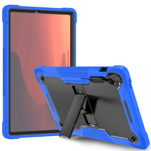 Samsung Galaxy Tab S10 FE+ Shockproof Silicone PC Case, Black/Blue - 1
