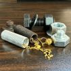 Black Hexagonal Metal Screw Pill Storage Box & Travel Capsule Tank - 6
