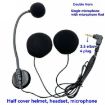Black Motorcycle Half Helmet Intercom Headset Microphone - 4