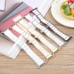 Apple Watch 46mm/49mm/45mm/44mm Ceramic Steel Band (Gold White) - 5