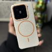 Xiaomi 13 Pro MagSafe Litchi Grain TPU Case (White Orange) - 2