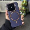 Xiaomi 13 Pro MagSafe Litchi Grain TPU Phone Case (Dark Blue Orange) - 2