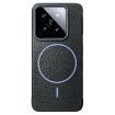 Xiaomi 14 Black Purple MagSafe Litchi Grain TPU Phone Case - 1