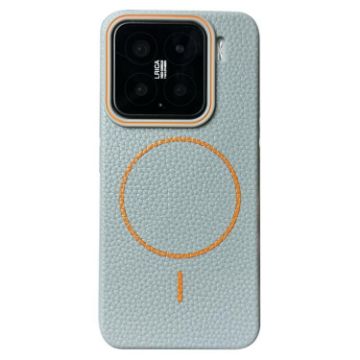 Xiaomi 15 Pro MagSafe TPU Case - Thin Circle Litchi Grain (Blue Orange) - 1