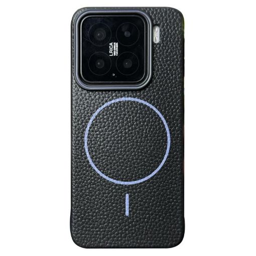 Xiaomi 15 Pro MagSafe TPU Case - Black Purple Litchi Grain - 1
