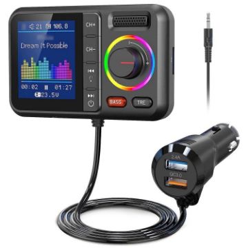 BT98 Bluetooth MP3 Player FM Transmitter with Charger (Black) - 1