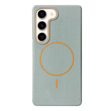 Galaxy S22+ 5G MagSafe Litchi Grain TPU Case - Blue Orange - 1