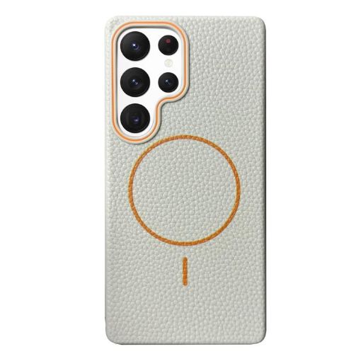 Galaxy S22 Ultra 5G Thin MagSafe TPU Case, White Orange - 1