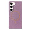 Samsung Galaxy S23 5G MagSafe Litchi Grain TPU Case - Purple Orange - 1