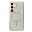 Samsung Galaxy S23 FE 5G MagSafe Litchi TPU Case (White Orange) - 1