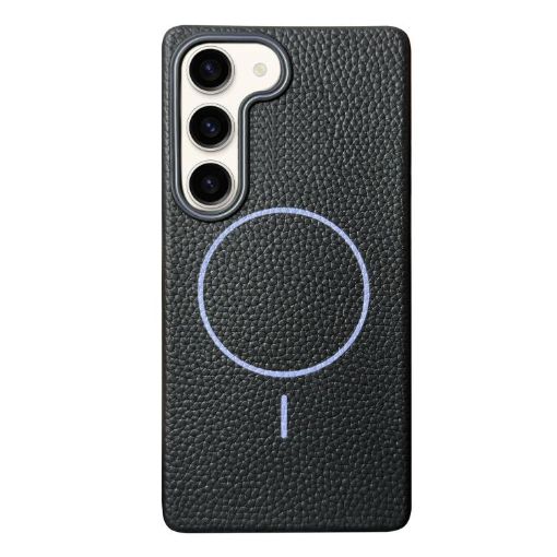 Samsung Galaxy S23+ 5G Litchi Grain TPU Case, Black Purple - 1