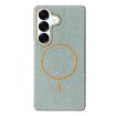 Samsung Galaxy S25+ 5G MagSafe Litchi Grain TPU Case, Blue Orange - 1