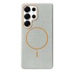 Galaxy S25 Ultra 5G MagSafe TPU Case - Grey Orange Litchi Grain - 1