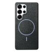 Galaxy S25 Ultra 5G Thin Circle Litchi TPU Case (Black Purple) - 1