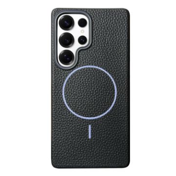Galaxy S25 Ultra 5G Thin Circle Litchi TPU Case (Black Purple) - 1