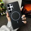 Galaxy S25 Ultra 5G Thin Circle Litchi TPU Case (Black Purple) - 2